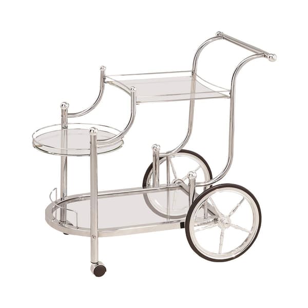 Coaster Chrome and Clear 3-Tier Serving Cart
