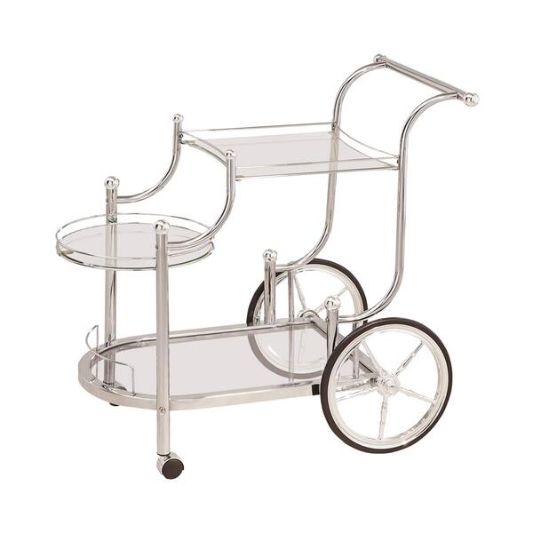 Coaster Chrome and Clear 3-Tier Serving Cart - image 