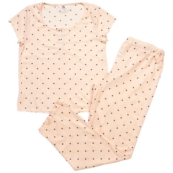 Womens Aerosoles Short Sleeve Diamond Pajama Set - image 