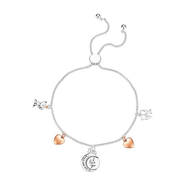 Shine Peanuts Snoopy To the Moon & Back Charm Bolo Bracelet - image 