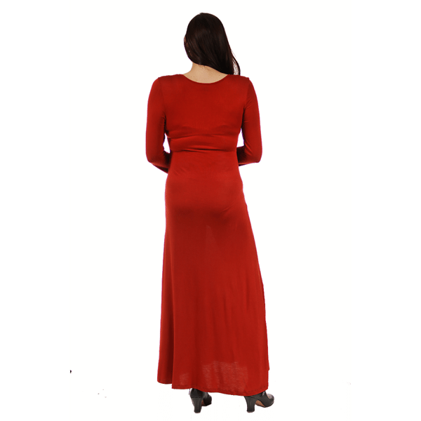 Womens 24/7 Comfort Apparel Long Sleeve Maternity Maxi Dress