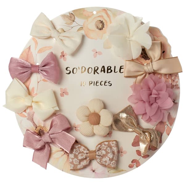 Baby Girl so''dorable(R) 10 Piece Bow And Flower Clips - image 