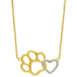 Accents by Gianni Argento Diamond Accent Paw & Heart Necklace