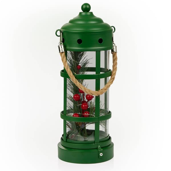 Alpine LED Metal and Glass Lantern