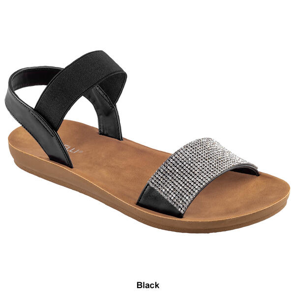 Womens Capelli New York Faux Leather Rhinestone Slingback Sandals