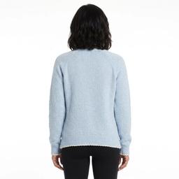Womens Inner Circle Long Sleeve Chenille Whip Stitch Sweater