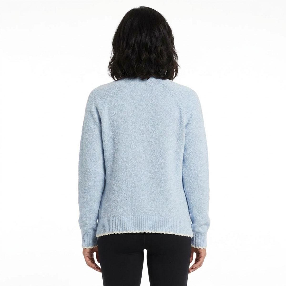 Womens Inner Circle Long Sleeve Chenille Whip Stitch Sweater