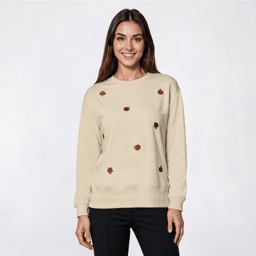 Womens Remi James Long Sleeve Fall Tossed Pumpkin Sweatshirt