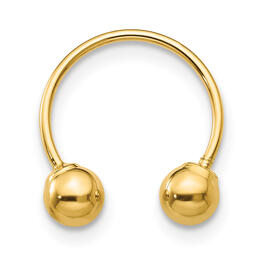 Gold Classics&#40;tm&#41; 14kt. Madi K Single Beaded Half Hoop Earrings