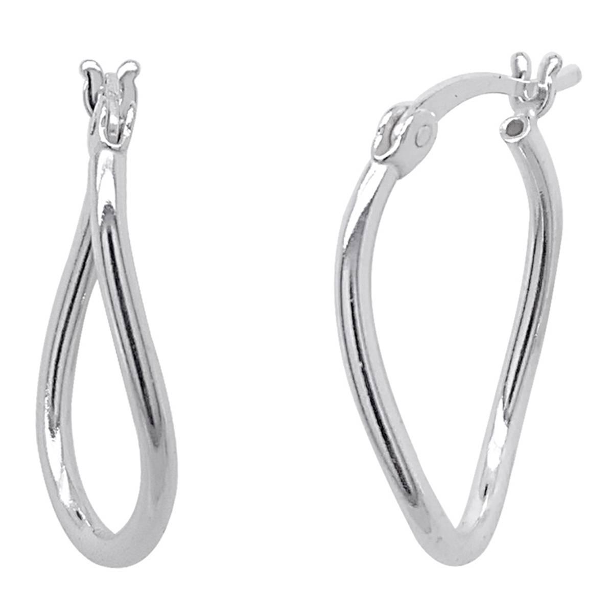 Marsala Sterling Silver Twisted Hoop Earrings