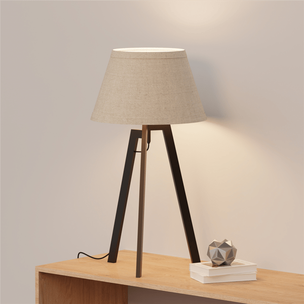 Infibrite 27in. Architectural Tripod Table Lamp w/ Textured Shade