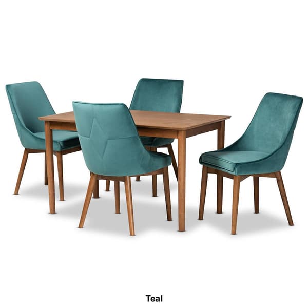 Baxton Studio Gilmore Modern/Contemporary Velvet 5pc. Dining Set