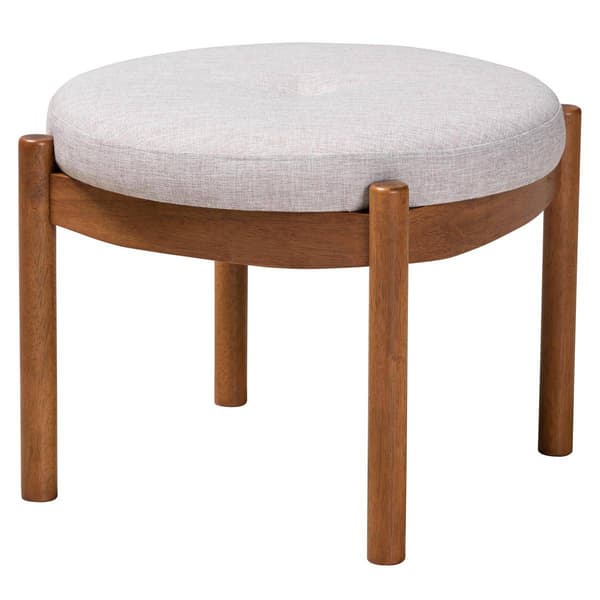 Baxton Studio Iliana Japandi Wood Ottoman Footstool - image 