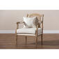 Baxton Studio Clemence Upholstered Whitewashed Wood Armchair - image 9