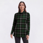 Womens Inner Circle Holiday Plaid Turtleneck Tee - image 2