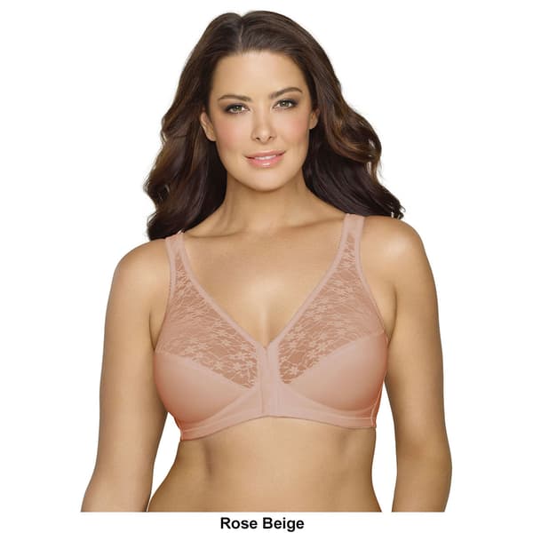 Exquisite Form Fully Front-Close Lace Wirefree Posture Bra, Navy