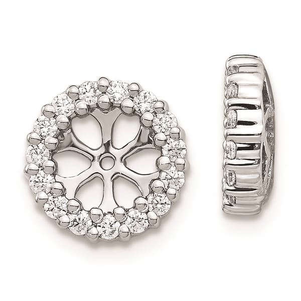 Pure Fire 14kt. White Gold Diamond 5.25mm Round Earring Jackets - image 