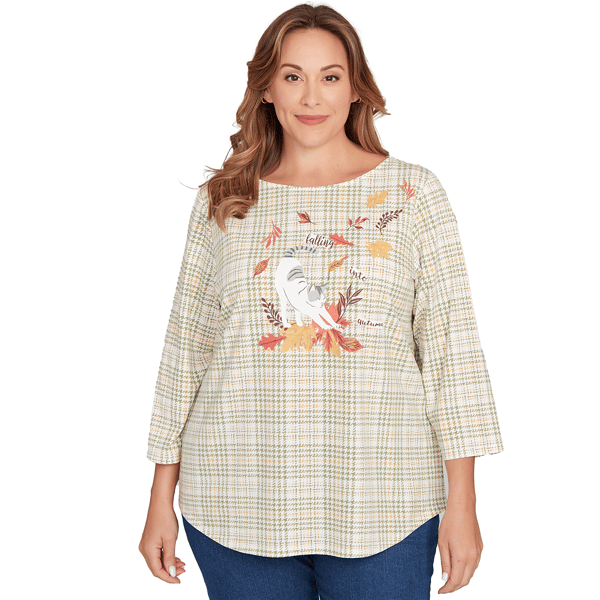 Women''s Ruby Rd. Must Haves Ii Autumn Cat Houndstooth Top