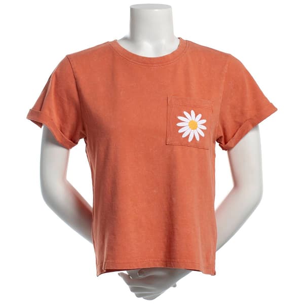 Juniors Attitude Not Included Moon Daises Washed Graphic Tee - image 