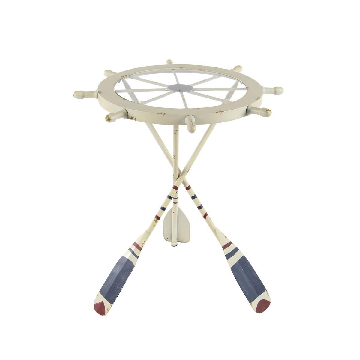9th & Pike® White Coastal Metal Accent Table