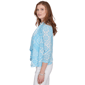 Womens Hearts of Palm Aqua Fresh 3/4 Sleeve Cascade Cardigan - image 4