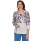 Womens Alfred Dunner Classics 3/4 Sleeve Falling Roses Blouse - image 1