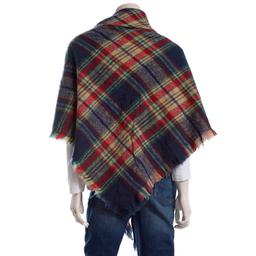 Womens Renshun Plaid Toggle Fray Edge Cape - Rust