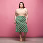 Plus Size 24/7 Comfort Apparel Green Geo Knee Length Skirt - image 4