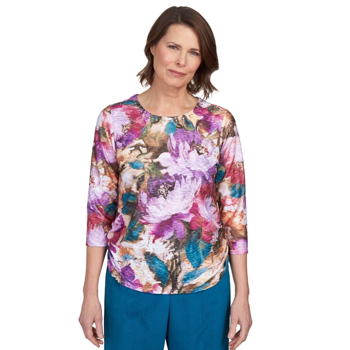 Chemisier Alfred Dunner Femme Manches Courtes Violet Taille S