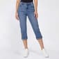 Womens Bleu Denim 5 Pocket Roll Cuff Denim Capri Pants - image 3