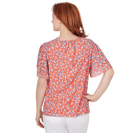 Womens Skye''s The Limit Coral Gables Short Tiered Sleeve Blouse