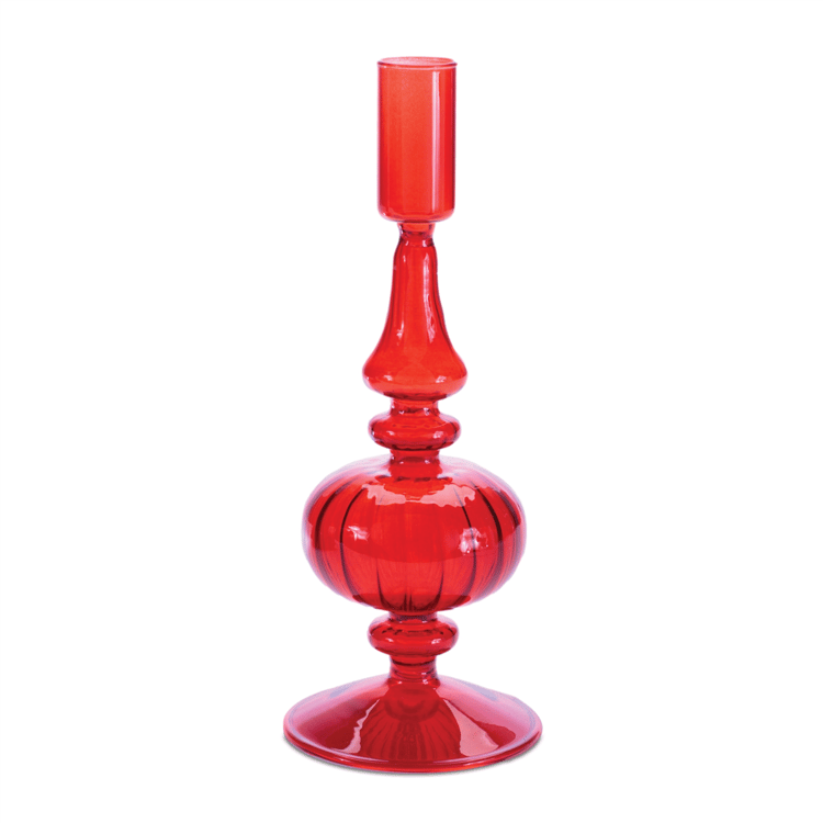 Melrose Ribbed Glass Taper Candle Holder - Set of 3