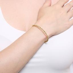 Athra 14kt. Gold over Brass Crystal & Stripe Bead Coil Bracelet