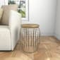 9th & Pike® Silver Metal and Pine Glam Accent Table - image 6