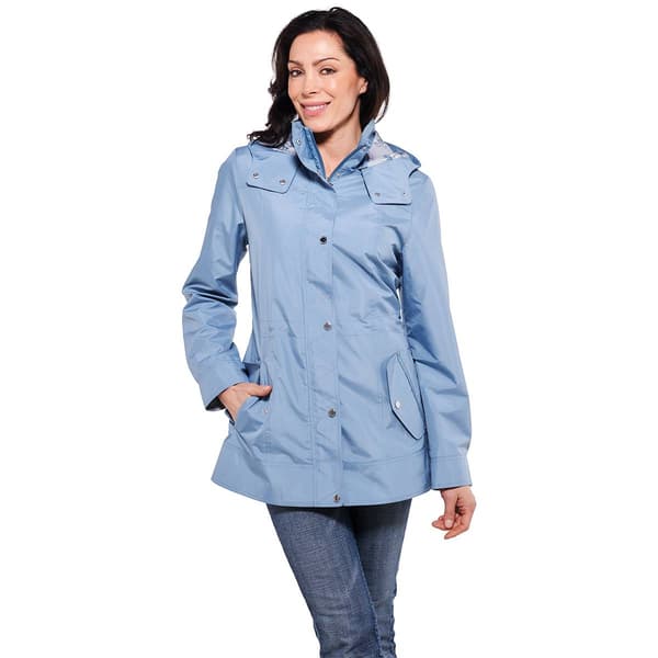 Womens Nicole Miller Anorak Jacket w/Floral Lined Hood