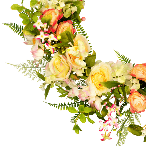 Northlight 26in. Daisy Peony & Roses Floral Spring Wreath