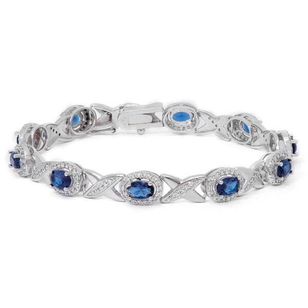 Gianni Argento Sapphire XO Oval Silver Bracelet - image 