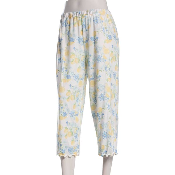 Womens Jessica Simpson Floral Citrus Lettuce Edge Pajama Capris