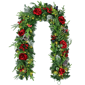 Puleo International 6ft. LED Roses & Pinecoes Adorned Garland - image 1