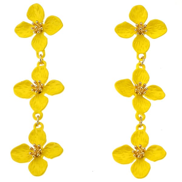 Ashley Cooper(tm) Yellow Flower Tier Earrings - image 