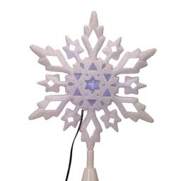 Kurt Adler 10in Cool White LED Glitter Snowflake Treetop