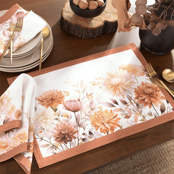 Threadmade Autumn Blooms Napkins - Set of 4