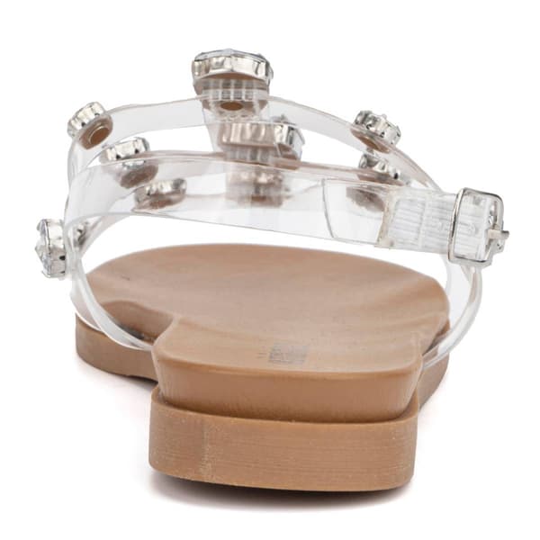 Womens Olivia Miller Crystal Clear Slide Sandals