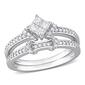 Diamond Classics&#40;tm&#41; 1/2ctw. Princess Diamond Silver Bridal Ring Set - image 1