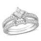 Diamond Classics(tm) 1/2ctw. Princess Diamond Silver Bridal Ring Set - image 1