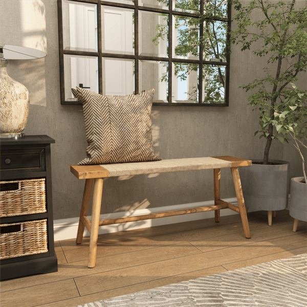 9th & Pike® Traditional Brown Wood Bench