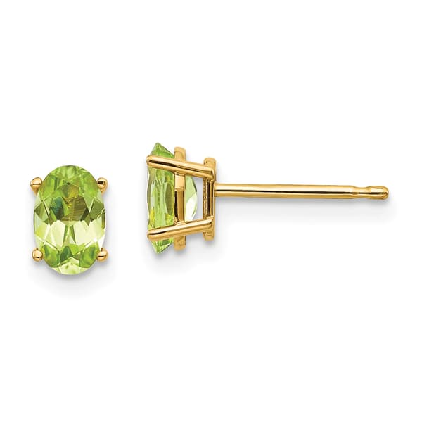 Gemstone Classics&#40;tm&#41; Yellow Gold 6mm Peridot Stud Earrings - image 