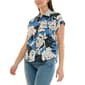 Womens Zac & Rachel Cap Sleeve Floral Button Front Blouse - image 3