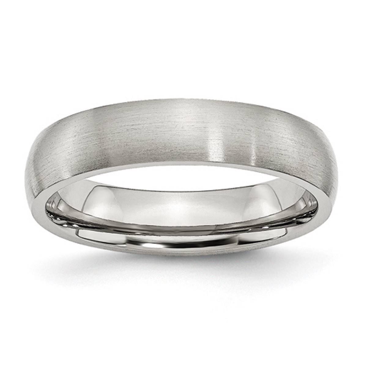 Mens Gentlemen’s Classics™ Stainless Steel 5mm Wedding...