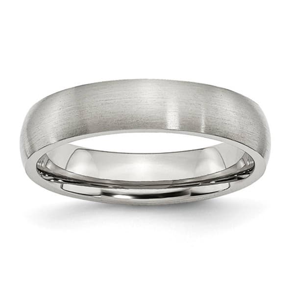 Mens Gentlemen's Classics&#40;tm&#41; Stainless Steel 5mm Wedding Band - image 